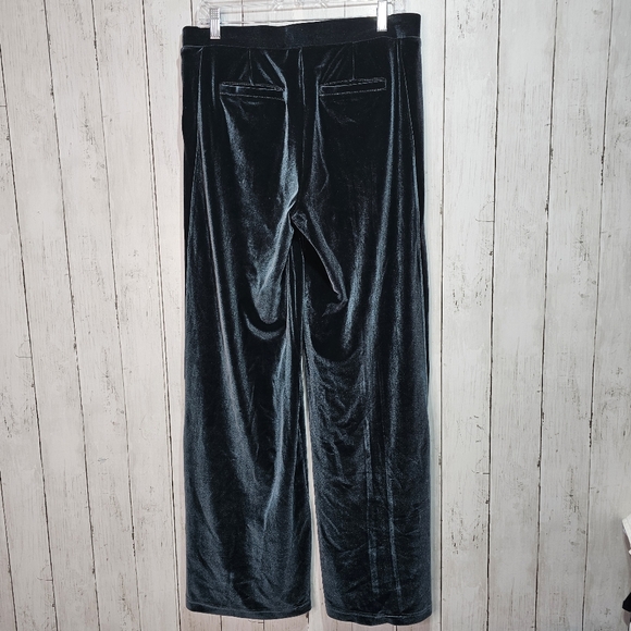 Betabrand Wide Leg Velvet Pull On Dress Pants High Rise Stretch Waist Size Large - Picture 8 of 8